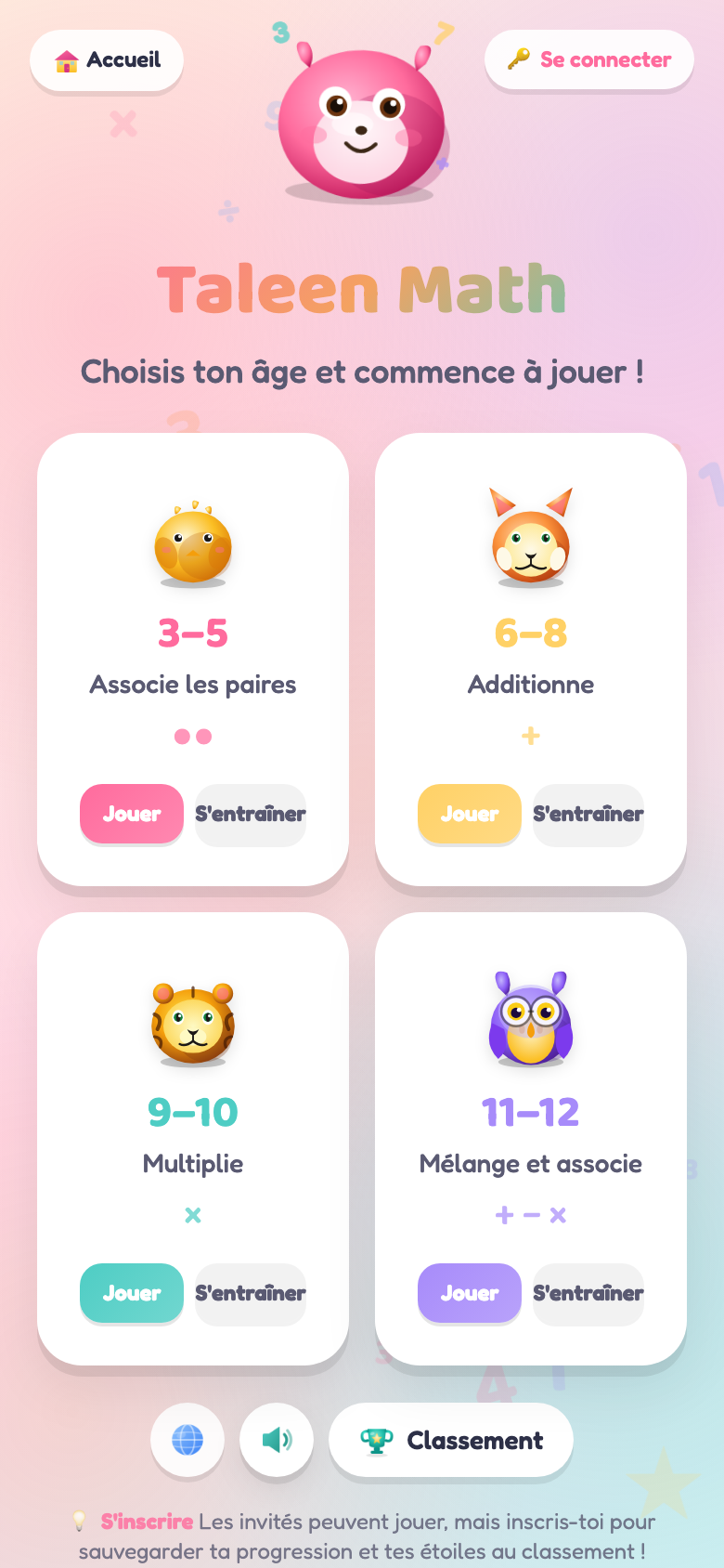 Écran d'accueil